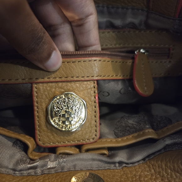 Vince Camuto Womens Tan/Brown 100% Leather Tote Handbag - Picture 4 of 8